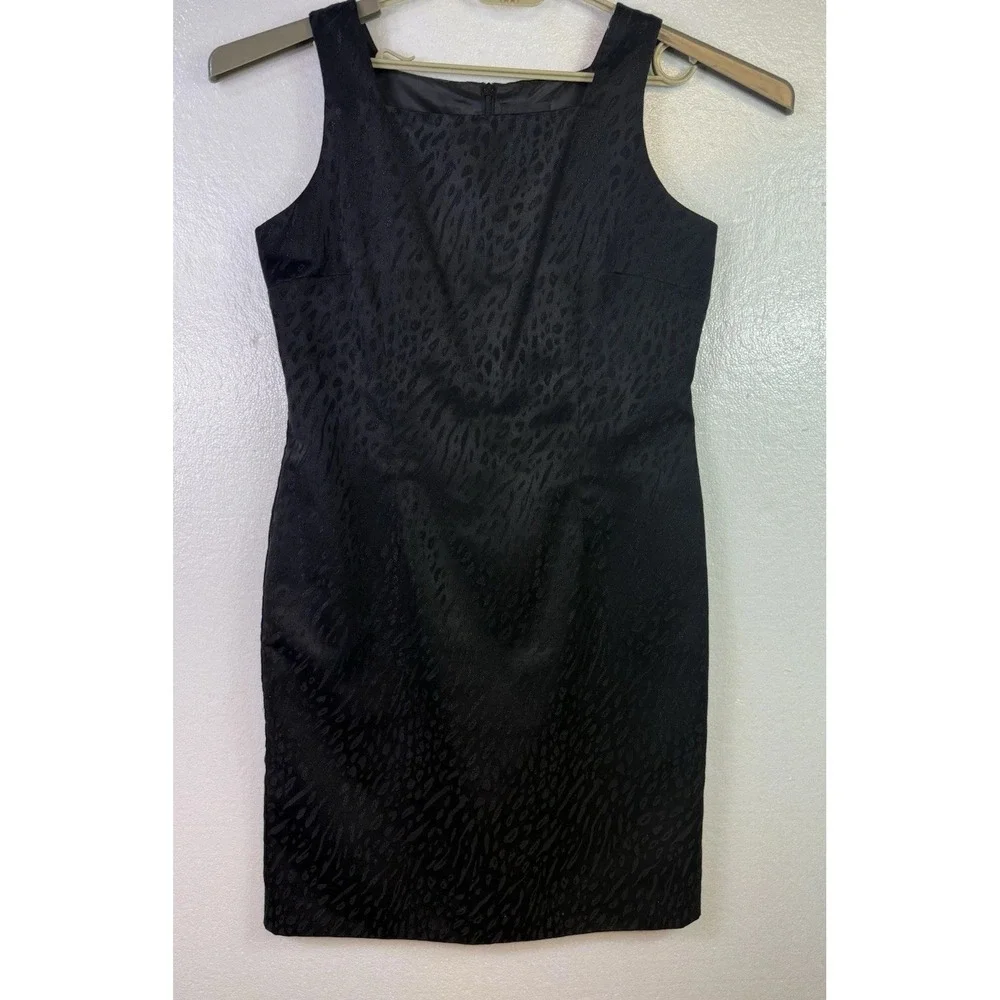 Positive Attitude Womens Black Leopard‎ Print Dress Sz 12 Cocktail Sleeveless
